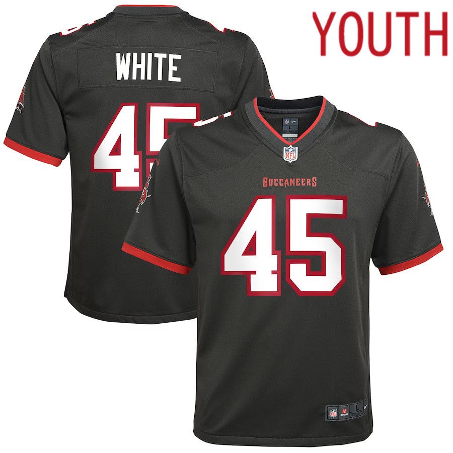 Youth Tampa Bay Buccaneers #45 Devin White Nike Pewter Alternate Game NFL Jersey->women nfl jersey->Women Jersey